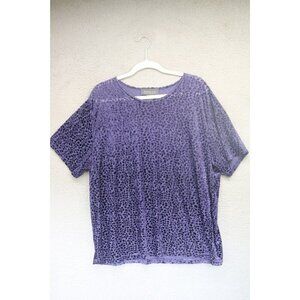 Designs & Co Lane Bryant Velvet Burnout Semi Sheer Top-Size 18/20-Whimsigoth